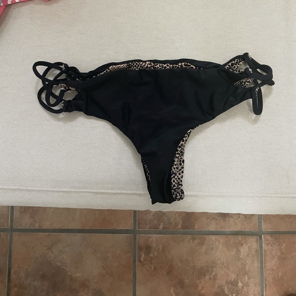 Acacia Black and Cheetah Reversible Bikini Bottoms